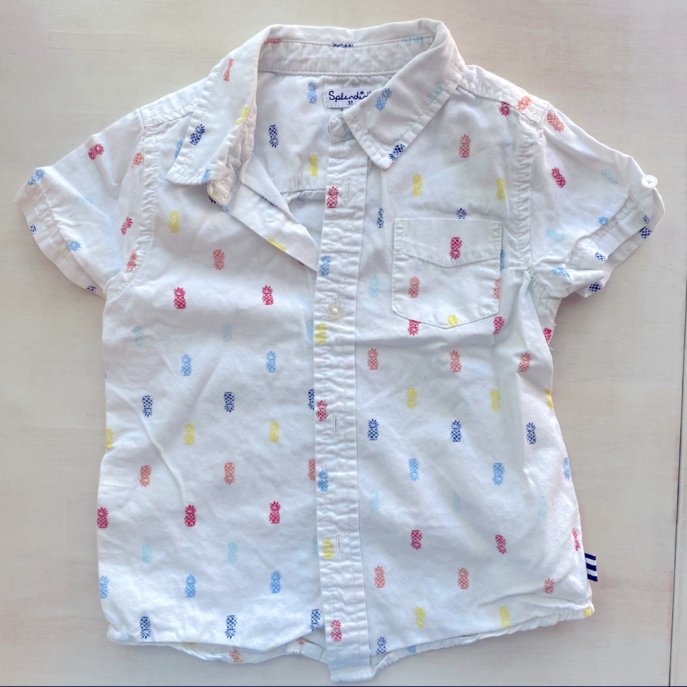 Splendid Woven Pineapple Button Down 3T